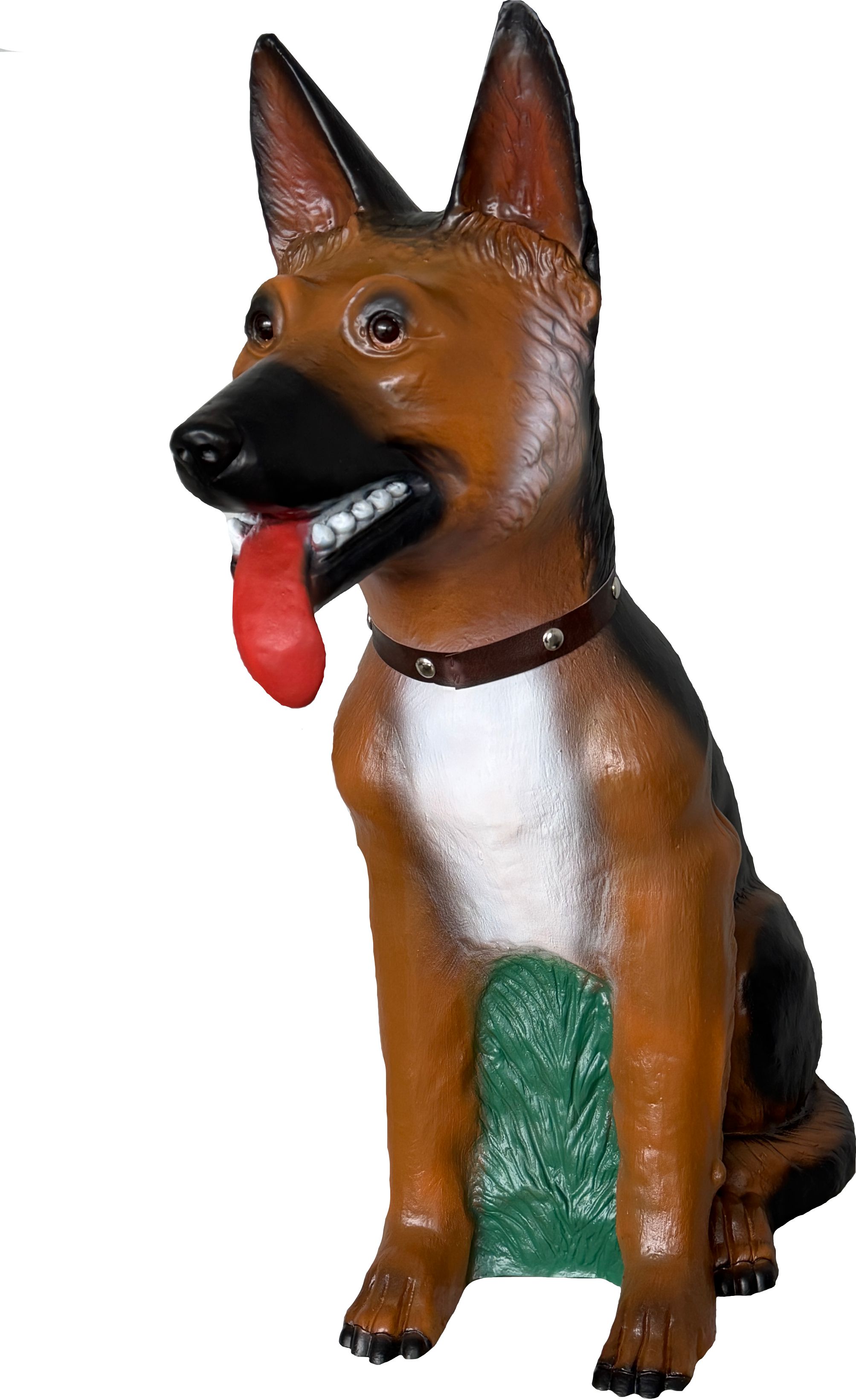 Deko Garten Figur Dekofigur Gartenfigur Tierfigur großer Schäferhund mit Halsband aus Kunststoff H 69 cm