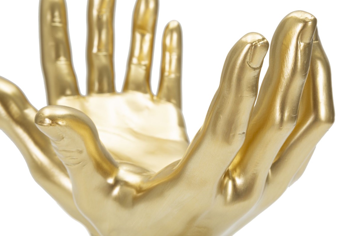 Dekofigur Handzeichen Peace mit 2 offenen Händen Figur Symbol für Frieden und Ruhe H 24 cm