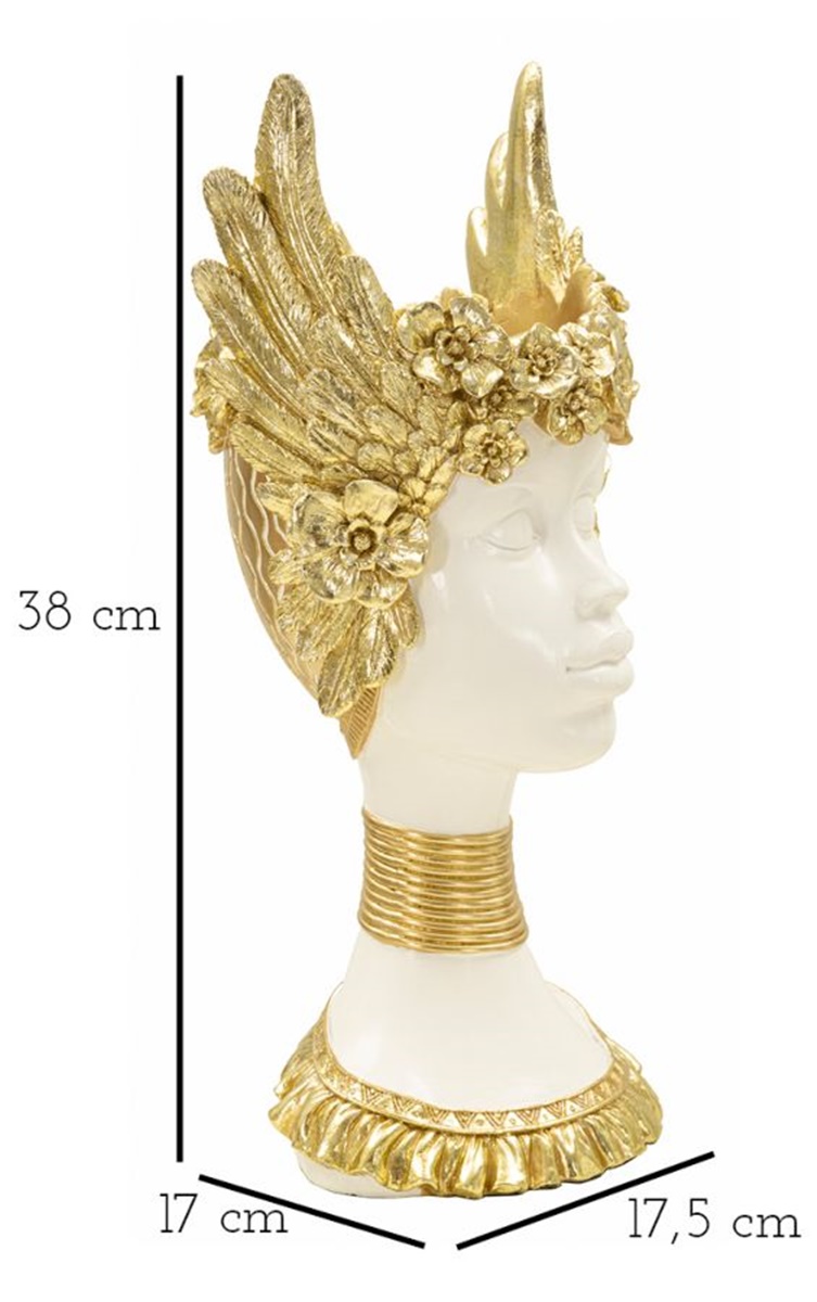 Dekofigur klassische Büste Göttin der Weisheit Athene Skulptur als Vase Behälter nutzbar H 38 cm