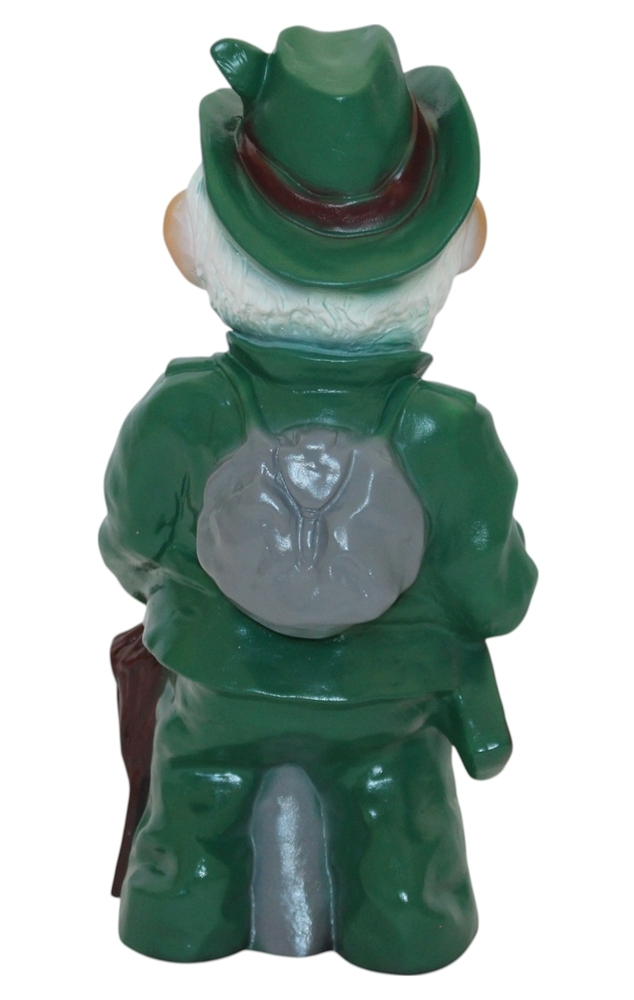 Gartenzwerg Deko Garten Figur Zwerg Förster stehend Flinte und Pfeife aus Kunststoff H 32 cm