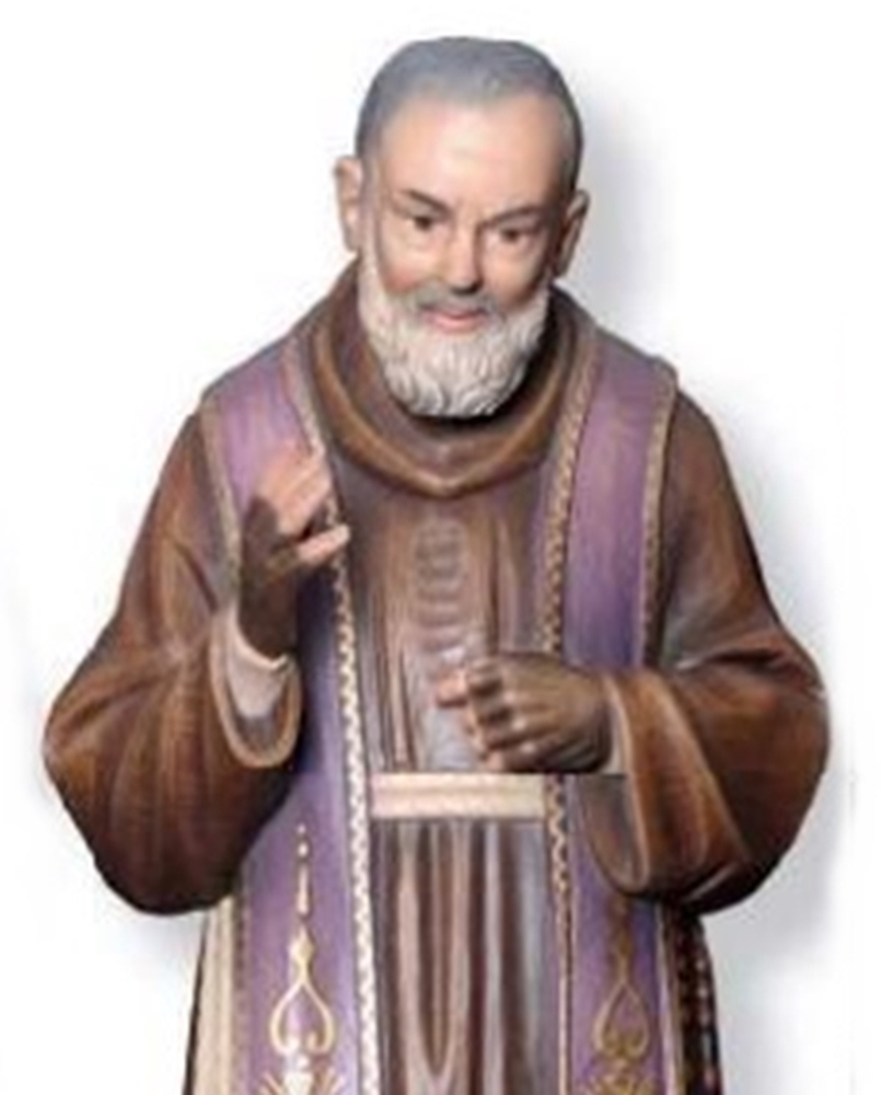Heiligenfigur Pater Pio von Pietrelcina H 20 cm Prieser Kapuziner Holzfigur Statue aus Ahornholz