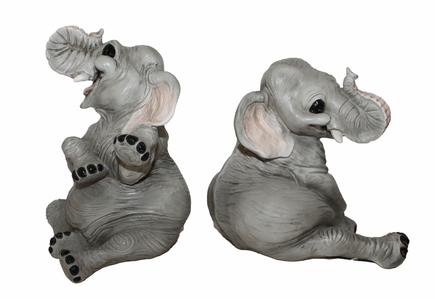 Figur Elefant Baby Elefantenfiguren sitzend u. lachend Tierfigur Kollektion Castagna Resin H 19-21cm