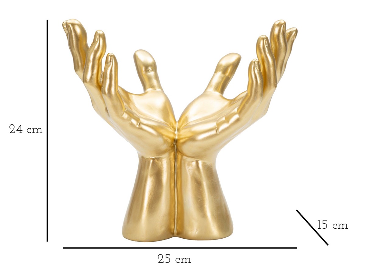 Dekofigur Handzeichen Peace mit 2 offenen Händen Figur Symbol für Frieden und Ruhe H 24 cm