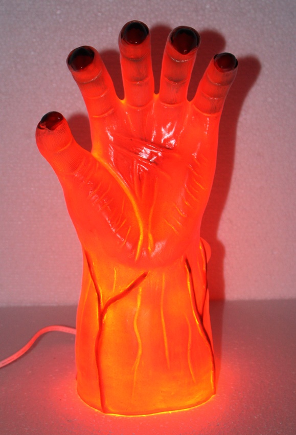 Dekofigur Leuchte Hand H 33 cm Halloween Figur Beleuchtung Innenbereiche Trafo