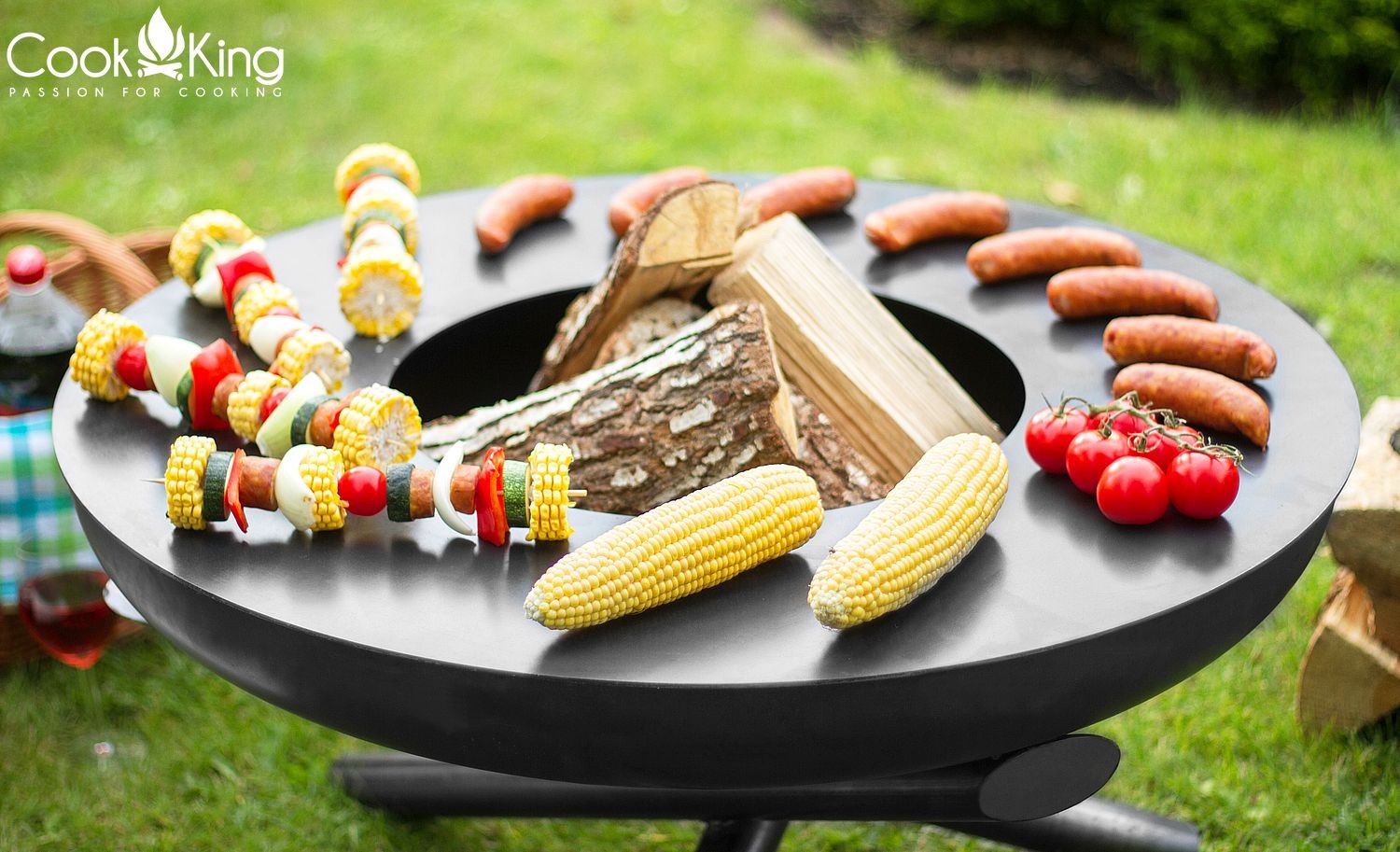 Feuerschale "Indiana" Ø 80 cm Feuerstelle für Garten aus Stahl Feuerkorb als Wärmequelle oder Grill
