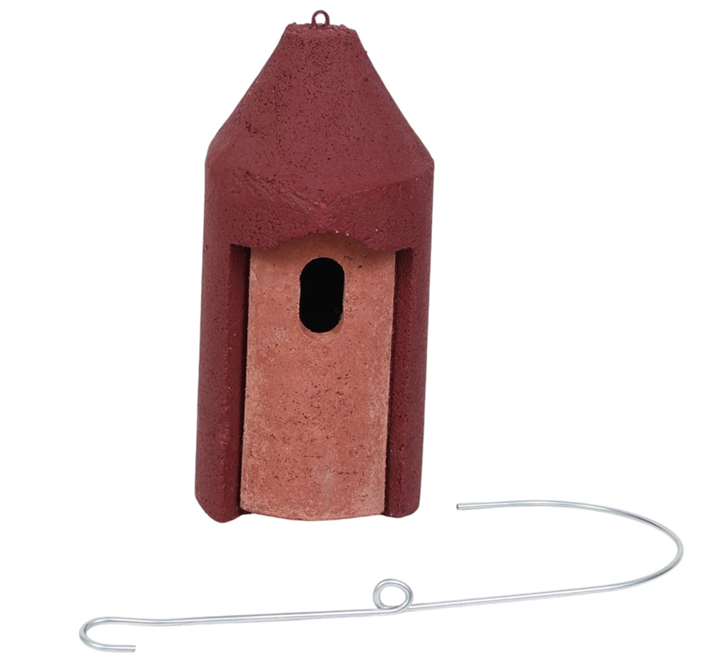 Naturschutzprodukt Nisthöhle Typ 2M Rot Vogelnisthöhle hängend FO Flugloch 29 x 55 mm