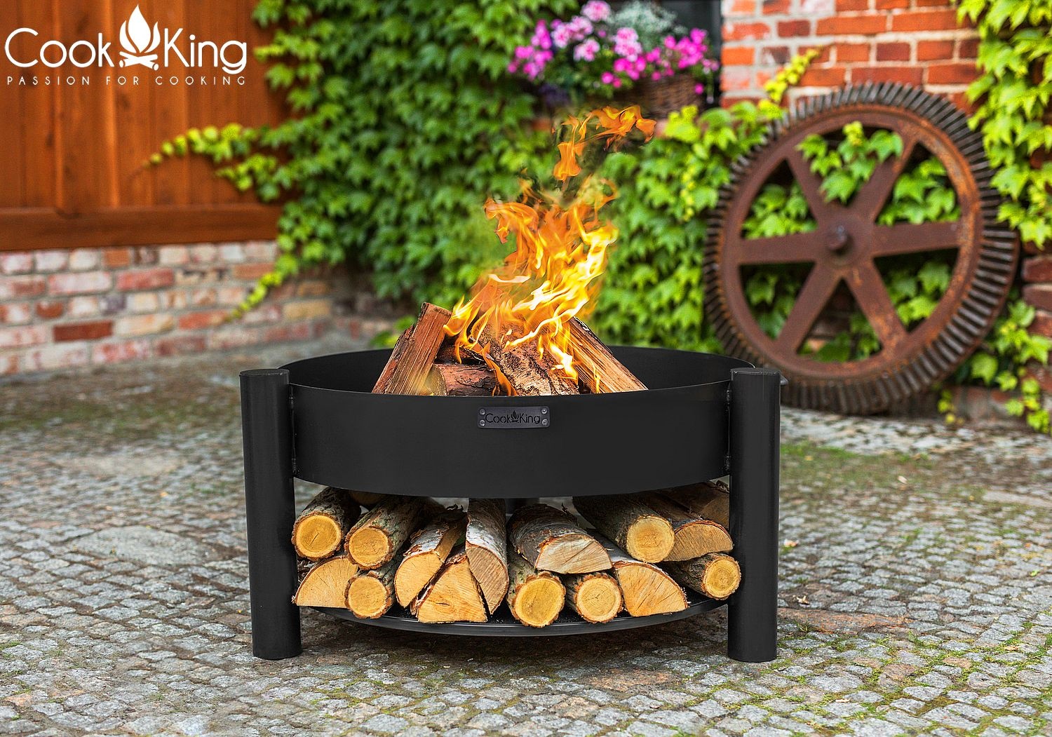 Feuerschale "Montana" Ø 70 cm Feuerstelle für Garten aus Stahl Feuerkorb als Wärmequelle oder Grill