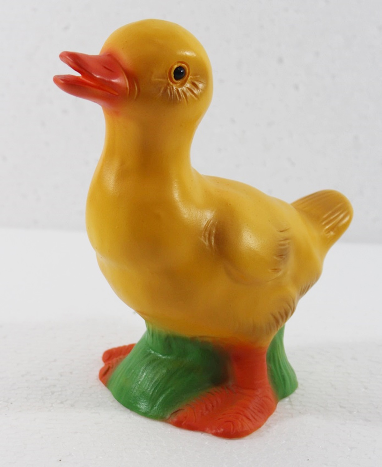 Deko Garten Figur Tierfigur Ente Küken stehend mit offenem Schnabel aus Kunststoff Höhe 15 cm