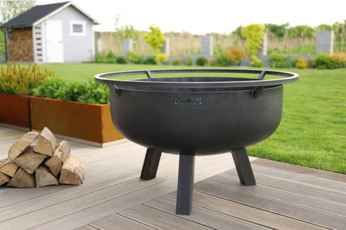 Feuerschale Porto XXL D 80 cm Feuerstelle Grillschale für Garten oder als Wärmequelle Naturstahl