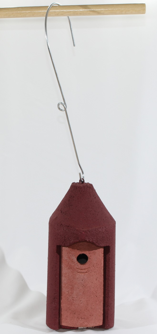 Naturschutzprodukt Nisthöhle 2M Rot Vogelhöhle freihängend FO Nisthilfe Flugloch 26 mm