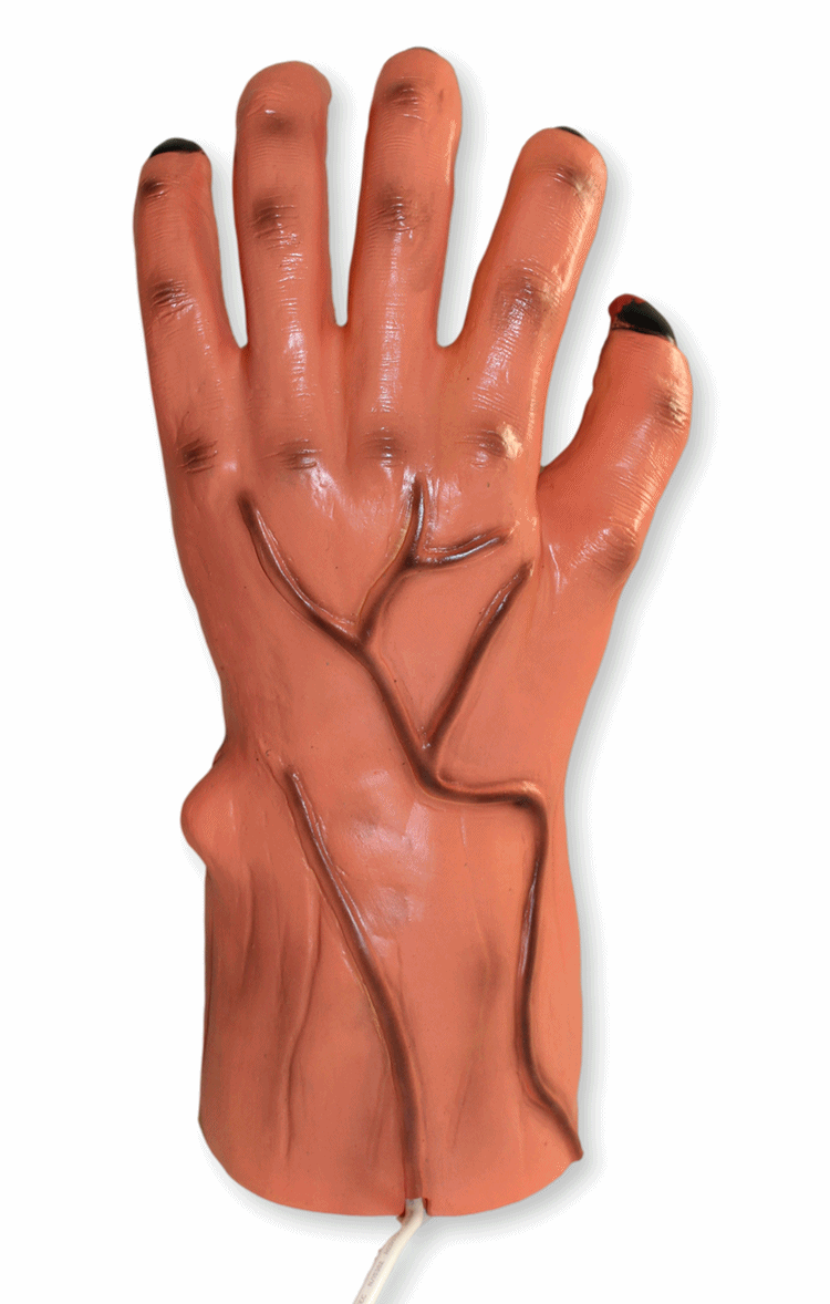 Dekofigur Leuchte Hand H 33 cm Halloween Figur Beleuchtung Innenbereiche Trafo