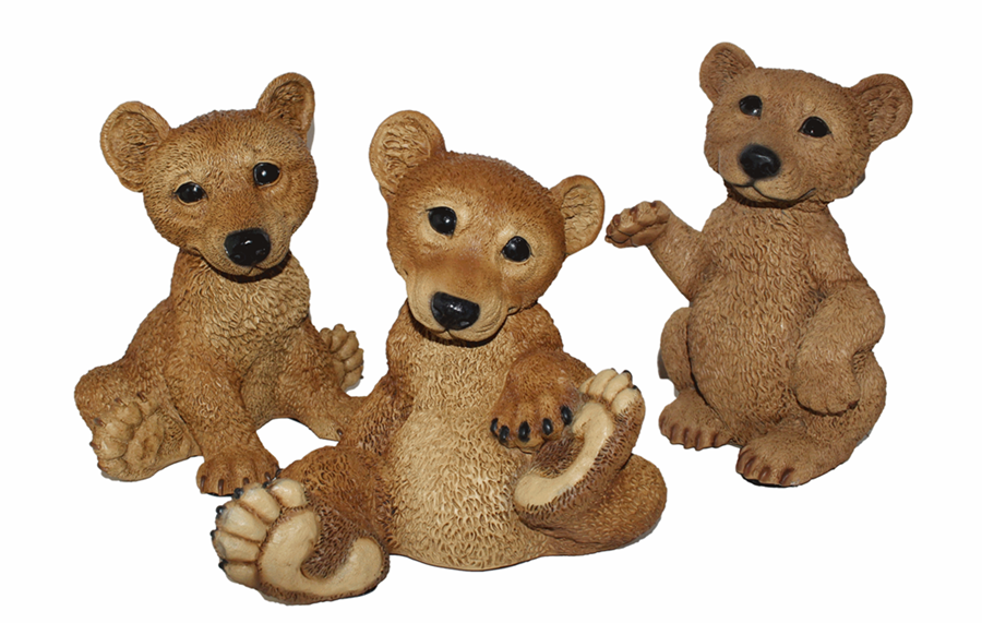 Dekofigur Sammler Tierfigur Bärfigur junge Bären 3-er Satz Kollektion Castagna aus Resin H 21-24 cm