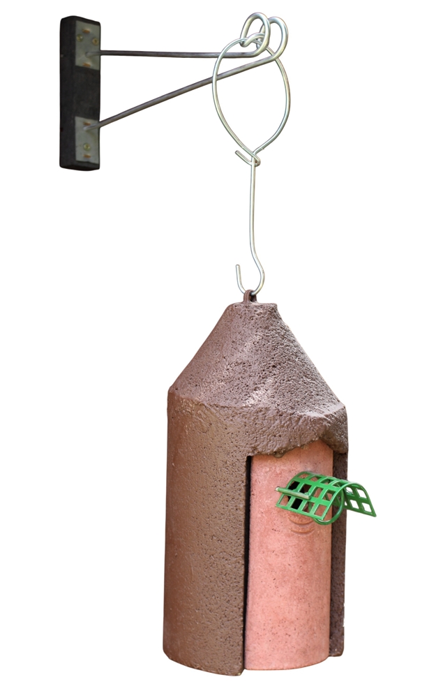Nisthöhle Typ 2M mit Räuberschutz und FT Aufhängung braun Flugloch 32 mm Nisthilfe für Kleinvögel