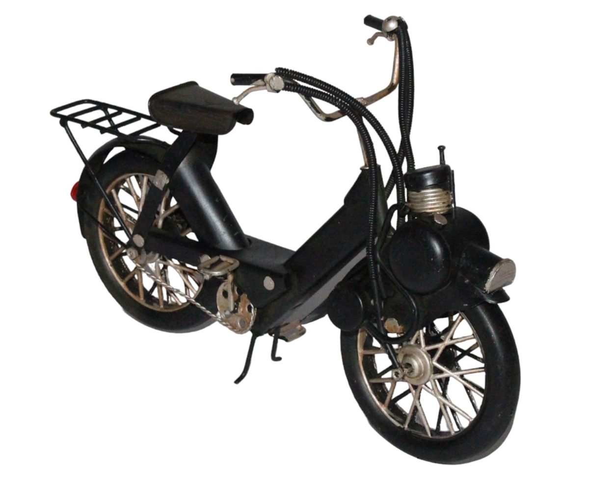 Blechmodell Mofa Oldtimer Solex Mofa-Fahrrad in schwarz L 25 cm aus Blech