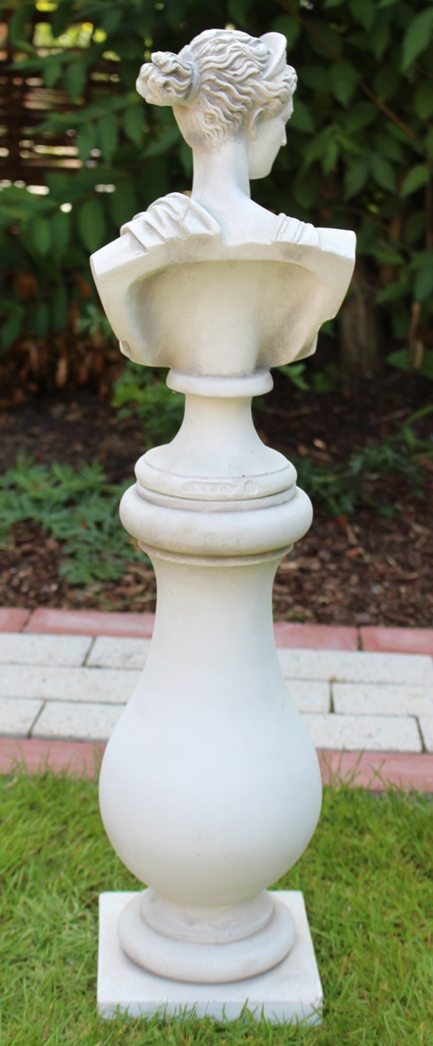 Beton Figur Skulptur Paolina Büste auf Baluster Säule H 71 cm klassische Statue Gartenskulptur