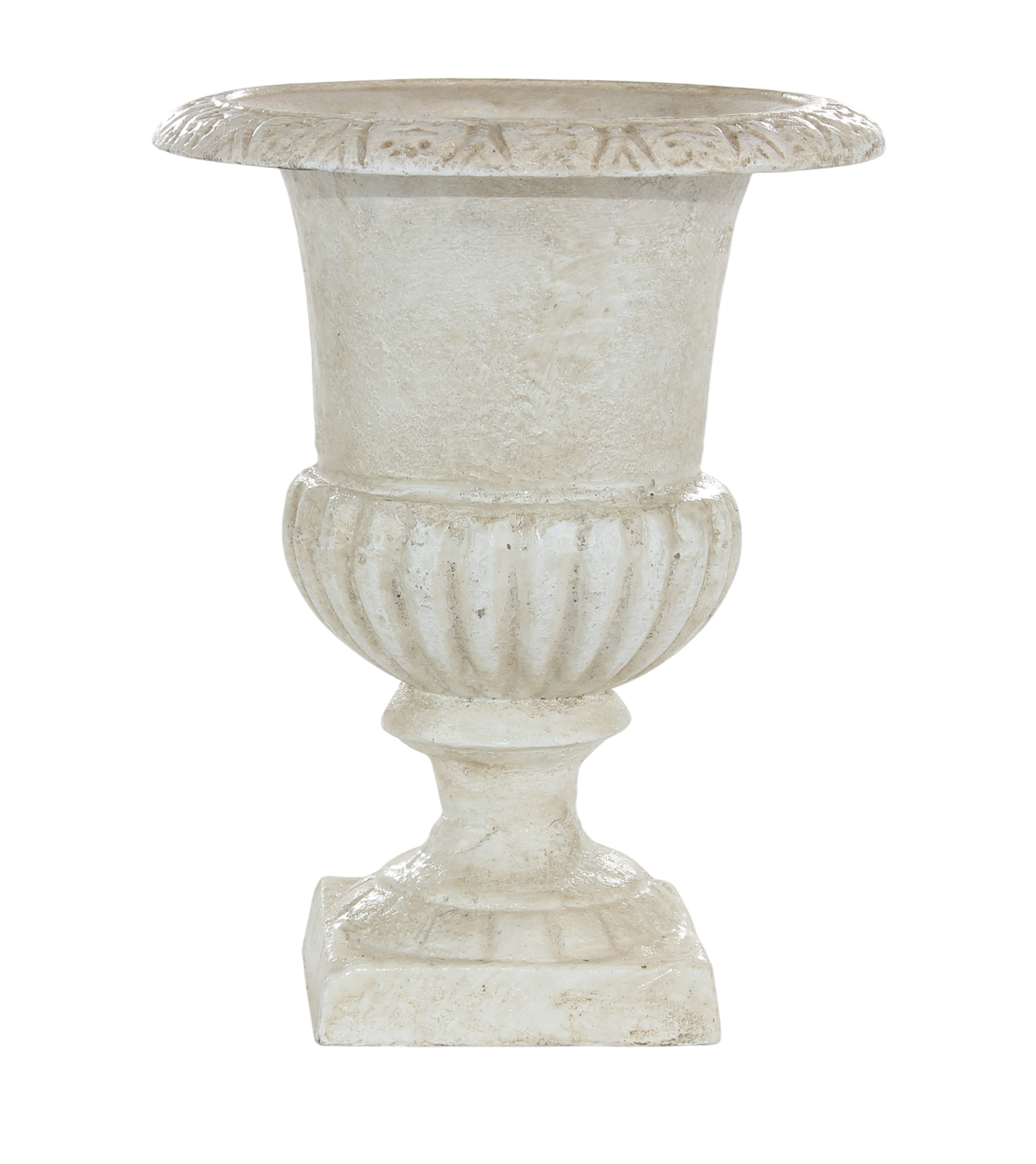 Campana Gartenurne Vase Gusseisen weiß zum Bepflanzen – Neoklassik Antik H 21 cm