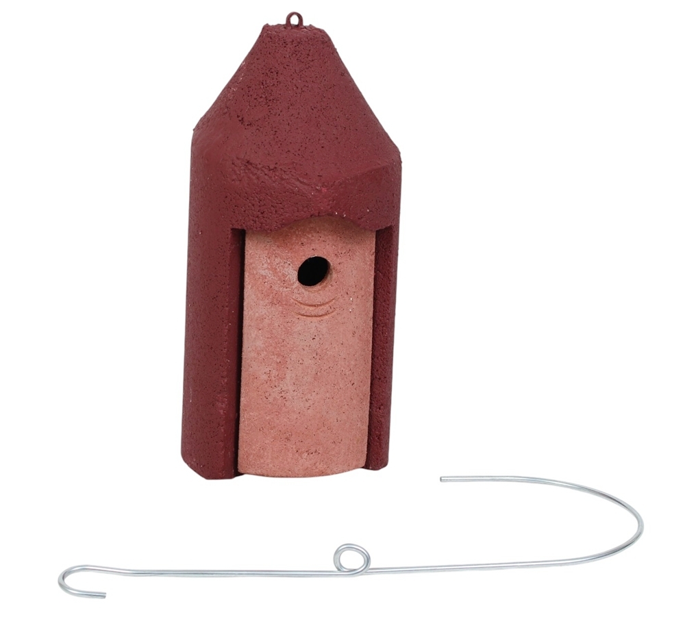 Naturschutzprodukt Nisthöhlen 2 Stück Typ 2M Rot Vogelhöhle freihängend FO Nisthilfe Flugloch 26 mm