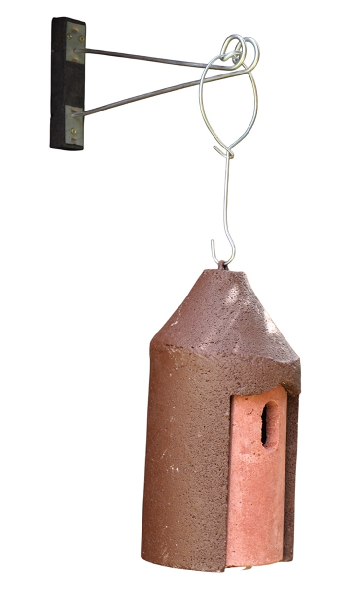 T-Träger als Abstandshalter für Nisthöhlen und Futtersäulen – Wandhalter aus Metall und Holz für Hauswand, Balkon und Terrasse, Länge 31 cm
