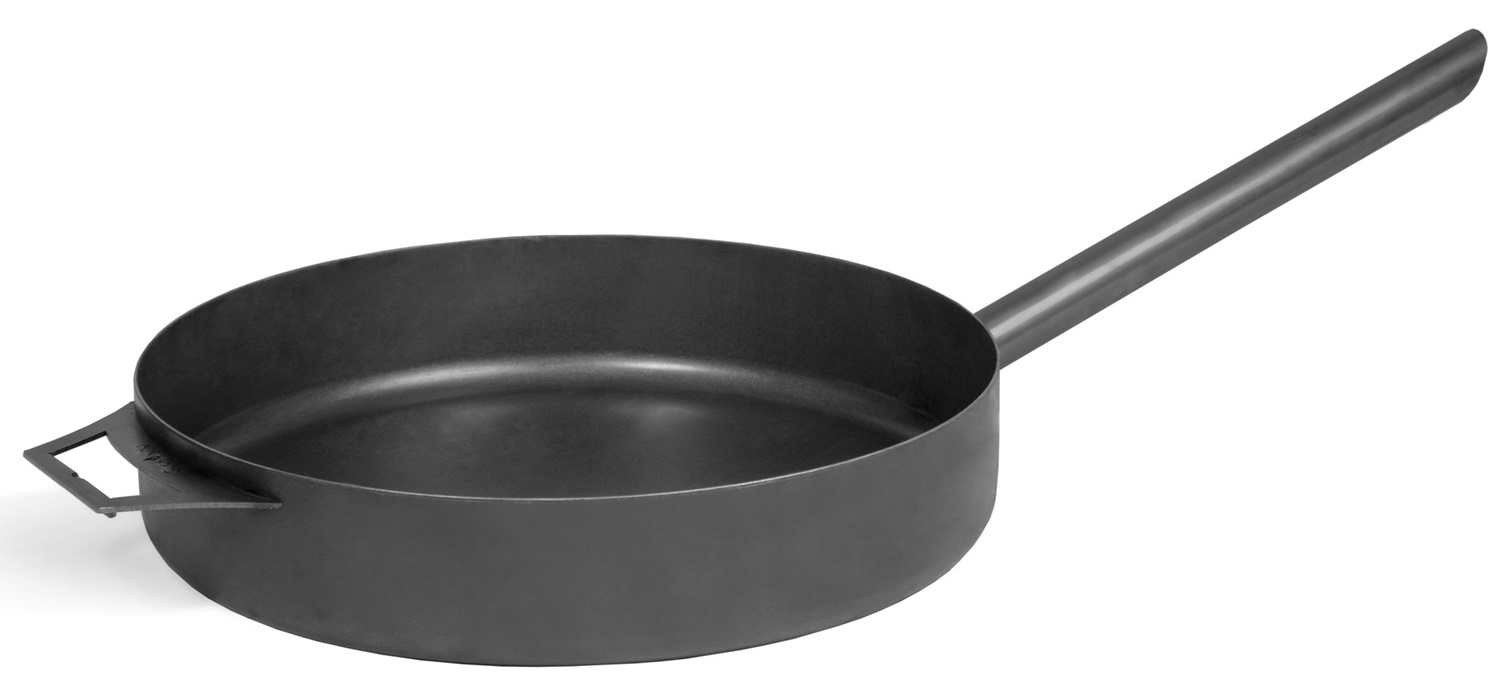 Stahlpfanne Ø 50 cm Grillpfanne mit einem langen Griff  Pfanne aus natürlichem Stahl Bratpfanne