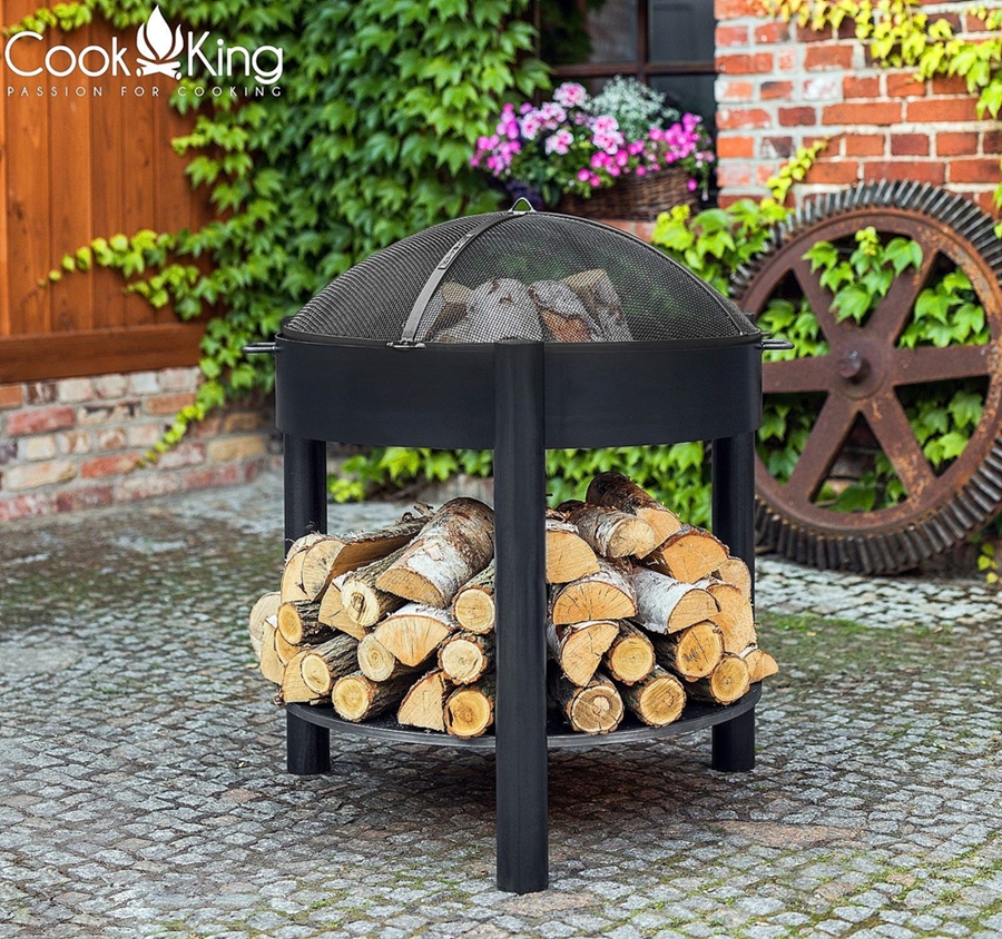 Feuerschale "Montana" high Ø 60 cm Feuerstelle für Garten aus Stahl als Wärmequelle oder Grill