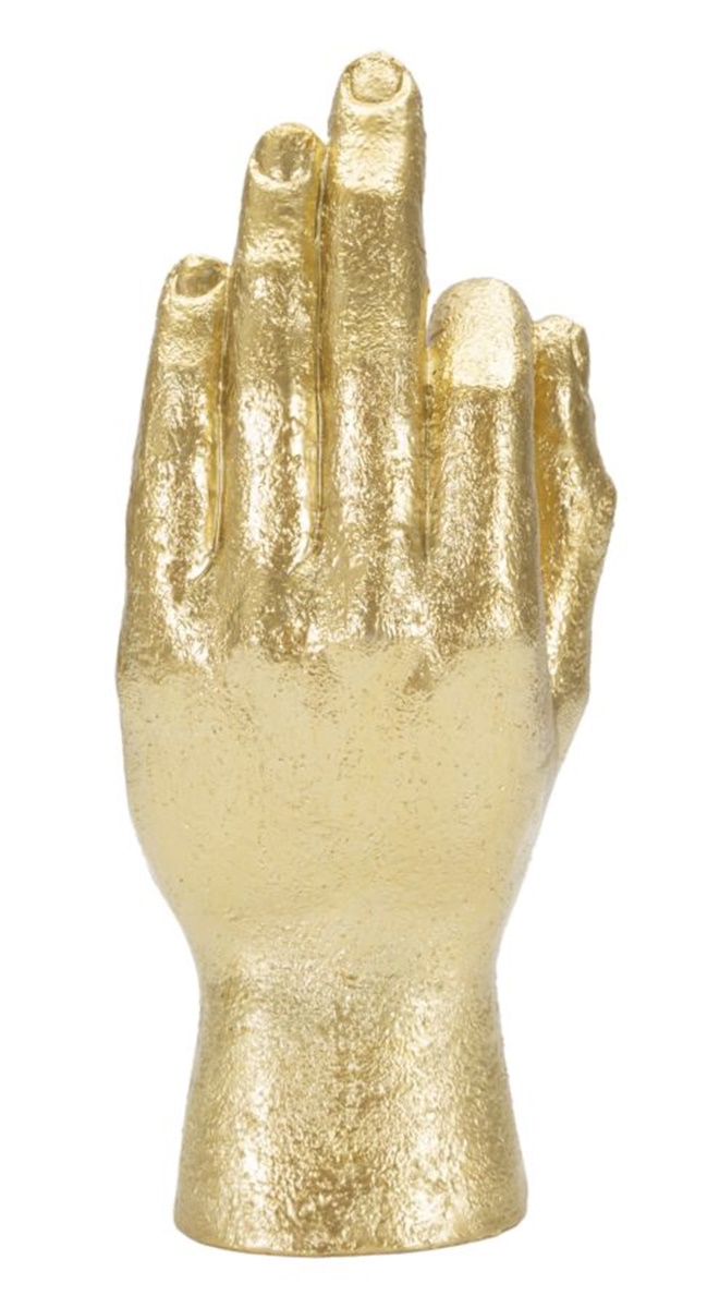 Dekofigur Handzeichen 2-er Satz Skulpturen Mano OK und Yeah positive Symbole H 22,5/23 cm