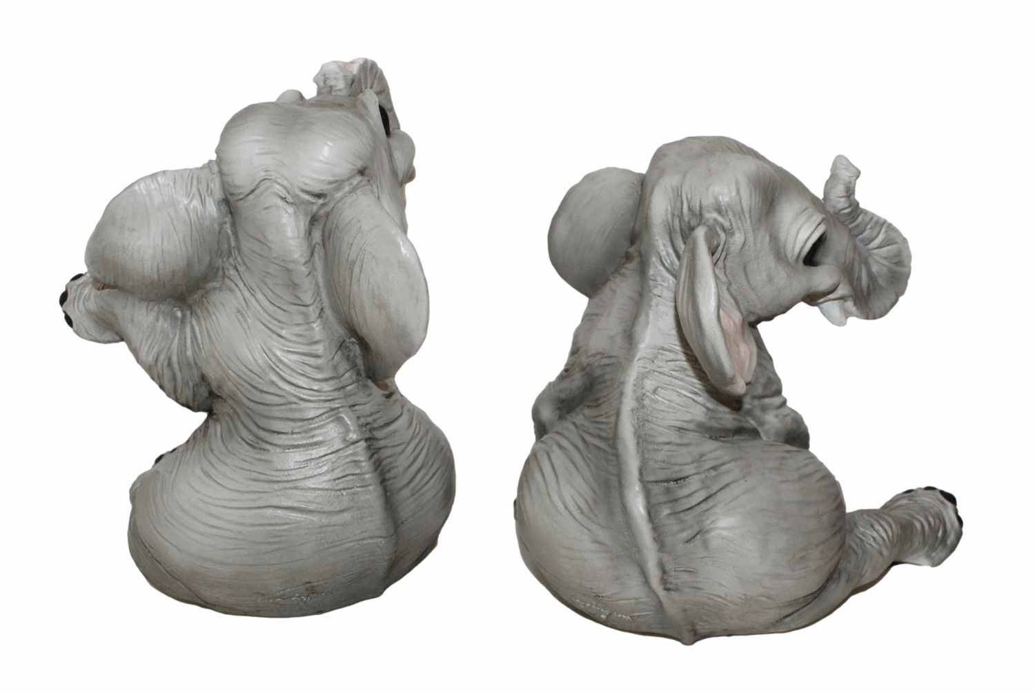 Figur Elefant Baby Elefantenfiguren sitzend u. lachend Tierfigur Kollektion Castagna Resin H 19-21cm