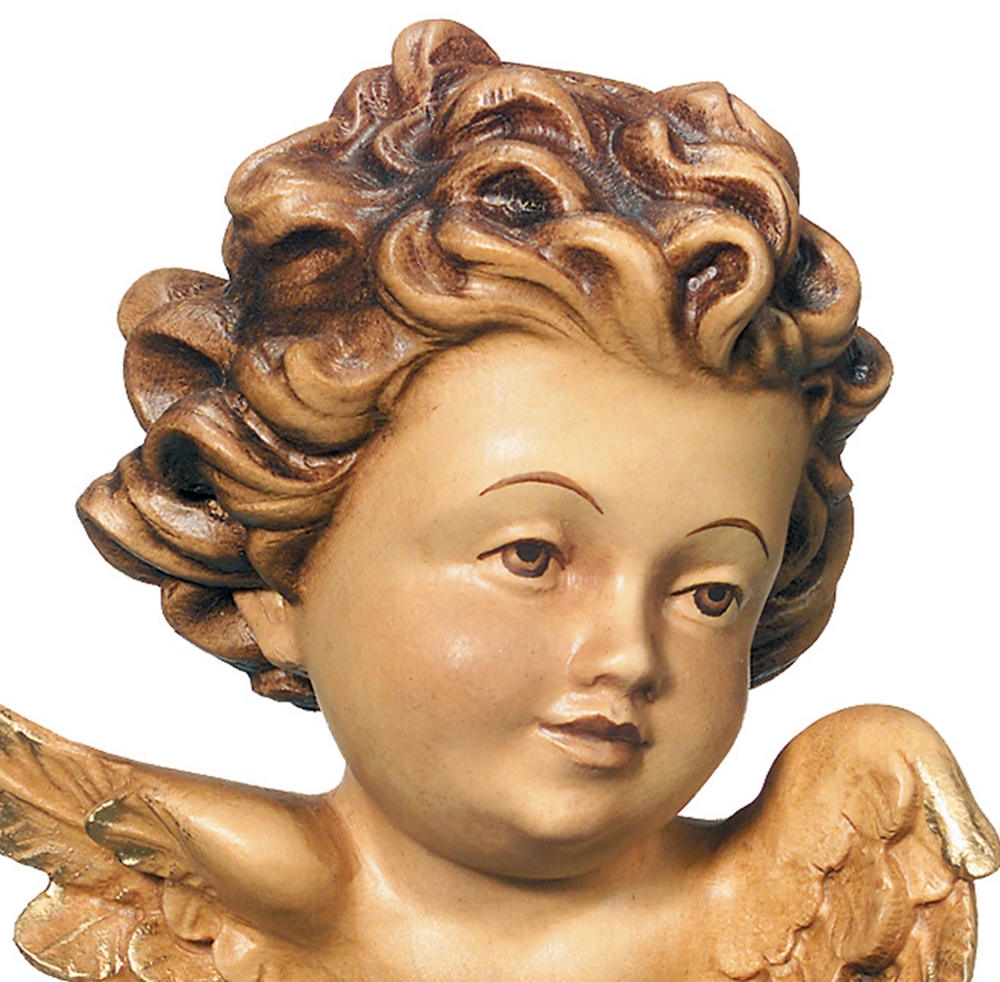 Engel zum aufhängen H 12 cm Schutzengel Engelskopf Holzfigur Deko Statue aus Ahornholz