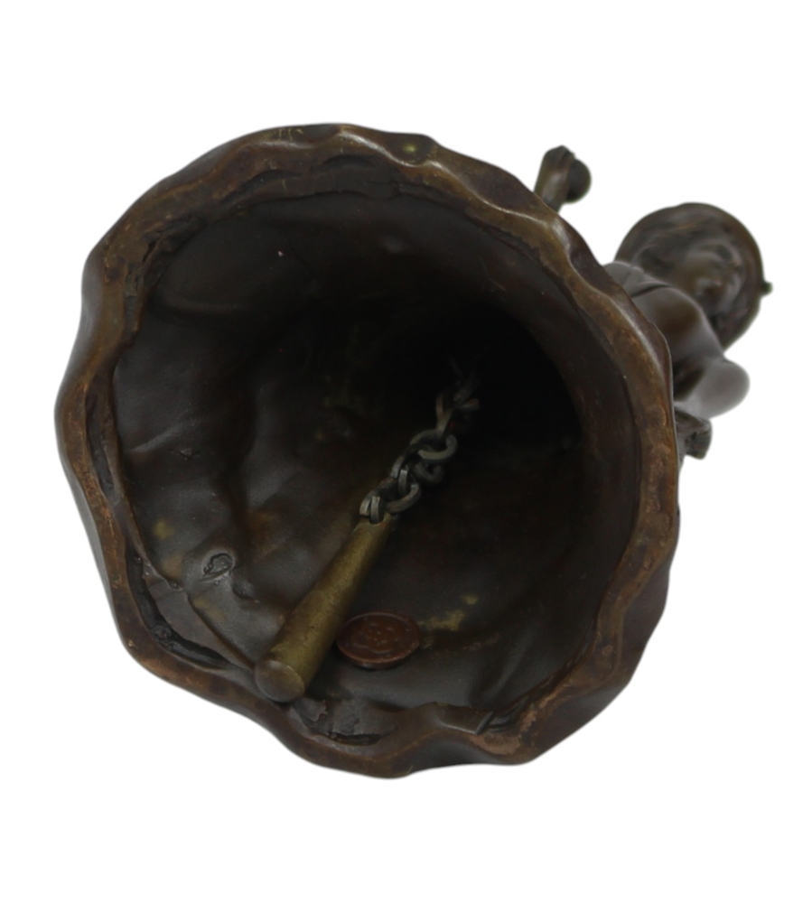 Bronze Tischglocke im Jugendstil mit Golferin Frau Motiv H 17 cm Elegante Tisch Golf Dekoration
