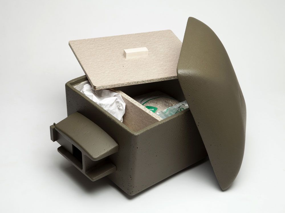 Naturschutzprodukt Satz 2 Stück Hummelnistkasten oberirdisch Länge 54 cm aus Holzbeton Artenschutz