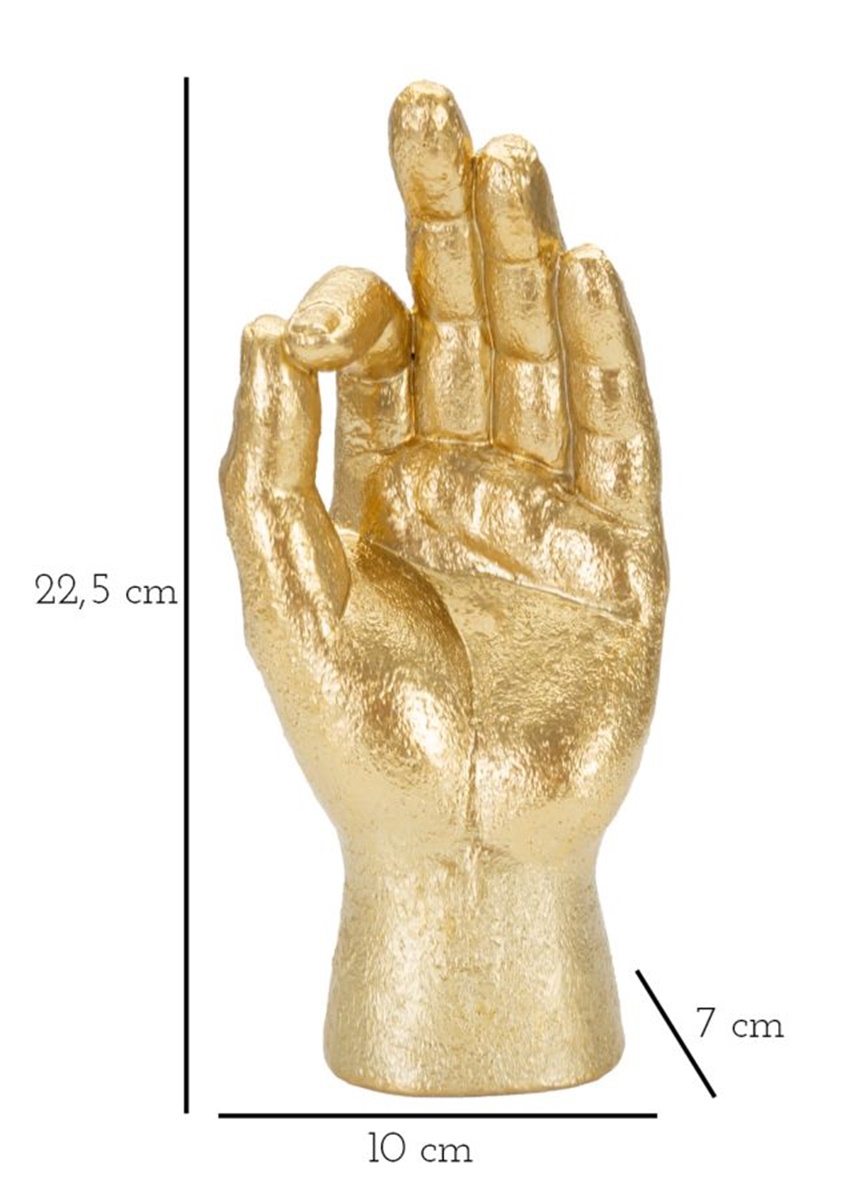 Dekofigur Handzeichen 2-er Satz Skulpturen Mano OK und Yeah positive Symbole H 22,5/23 cm