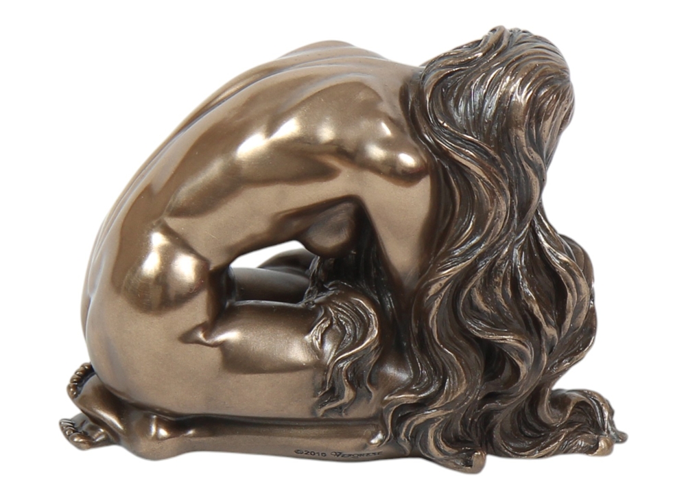 Dekofigur Body Talk Kollektion Frau kniend B 12 cm Frauenakt Skulptur Figur bronzefarben