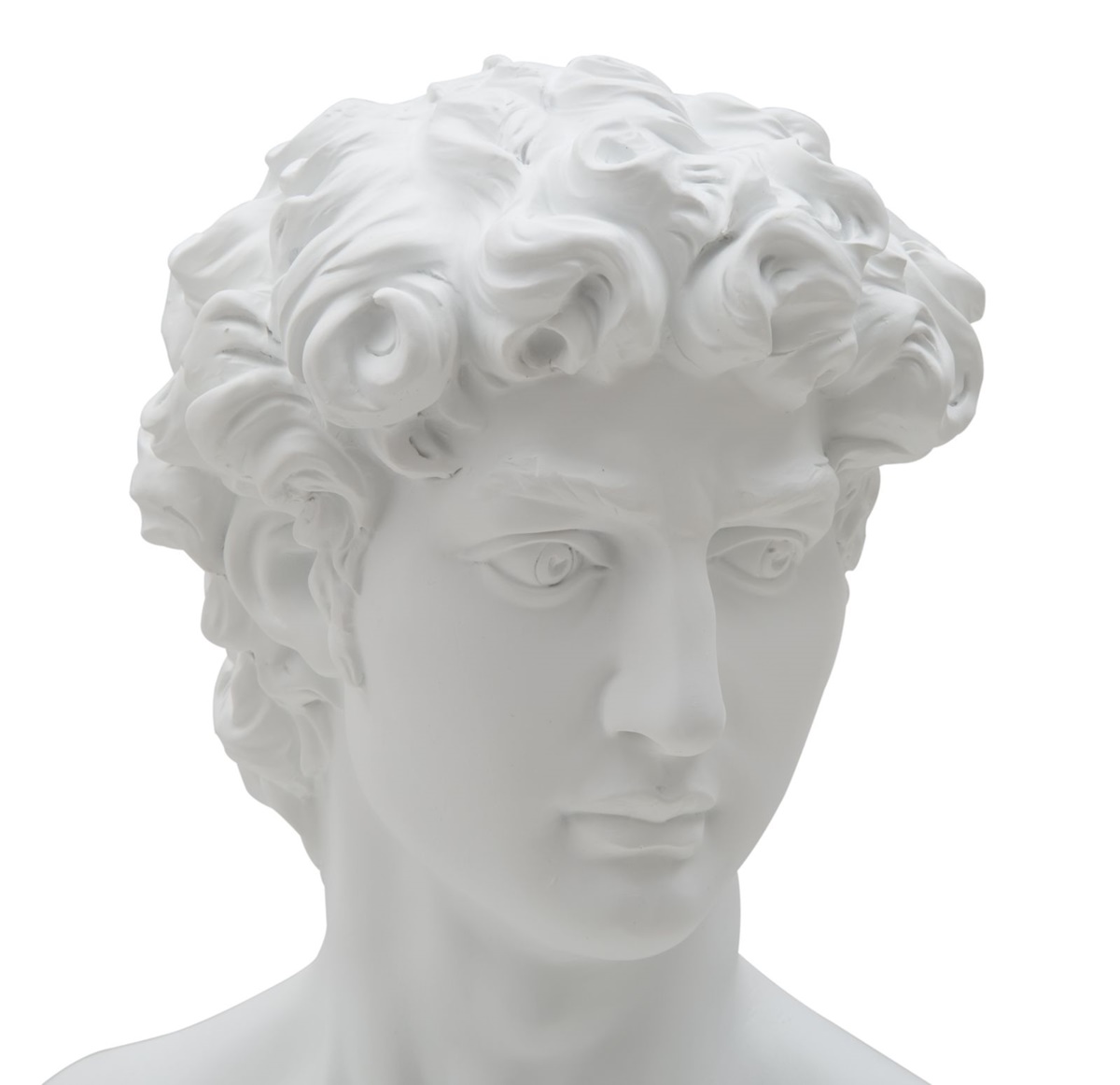 Dekofigur klassische Männerbüste Replikat David von Michelangelo Statue weiß H 34 cm