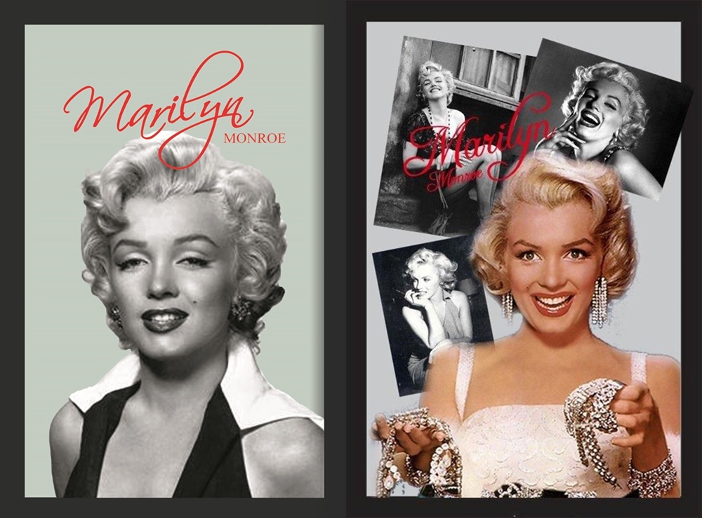Set: 2 Spiegelbilder Marilyn Monroe 30x20 cm Wandbilder Hinterglasdruck mit schwarzem Rahmen
