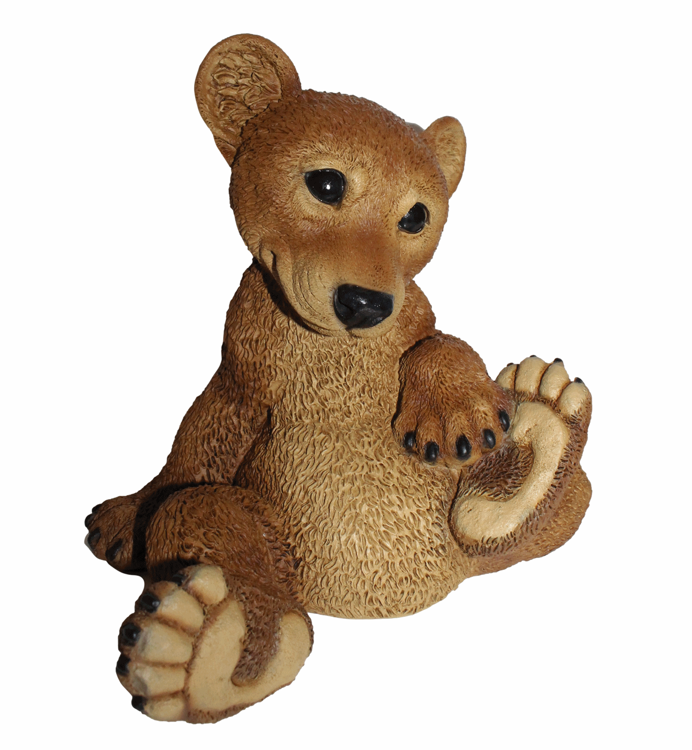 Dekofigur Tierfigur Bärfigur junger Bär sitzend Kollektion Castagna Sammlerfigur aus Resin H 21 cm