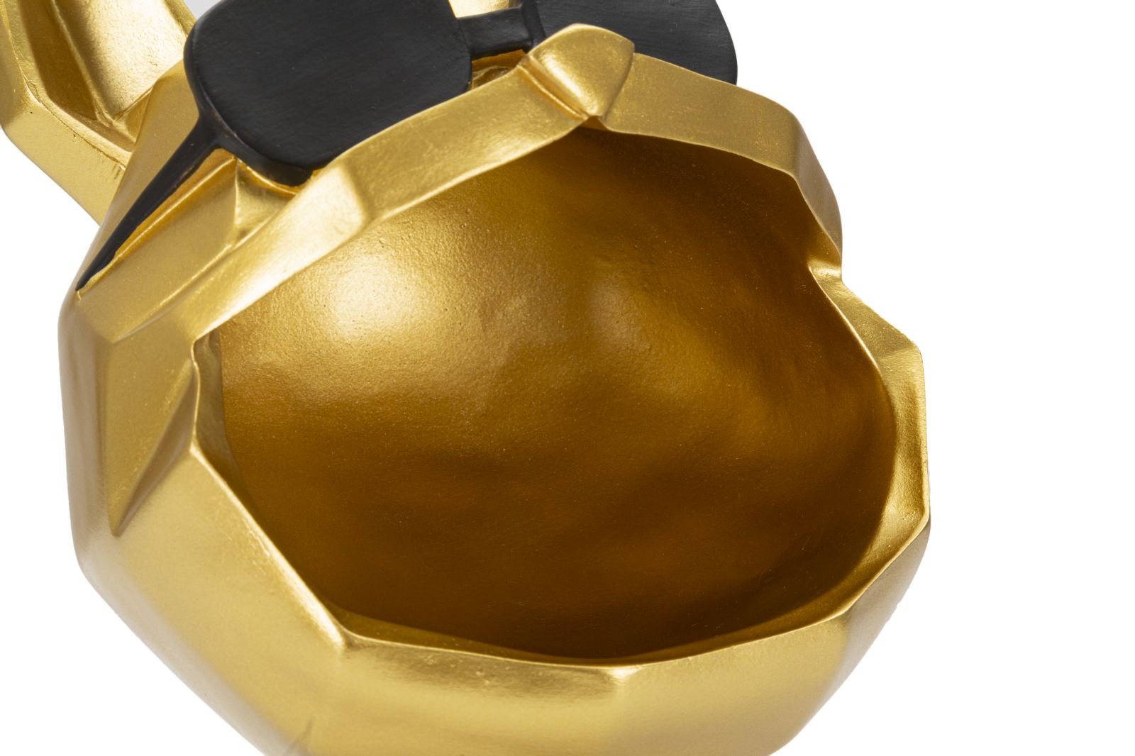 Hund Bulldogge mit Sonnenbrille Gold – coole Dekofigur mit Ablage aus Polyresin für Flur und Wohnraum H 23,5 cm