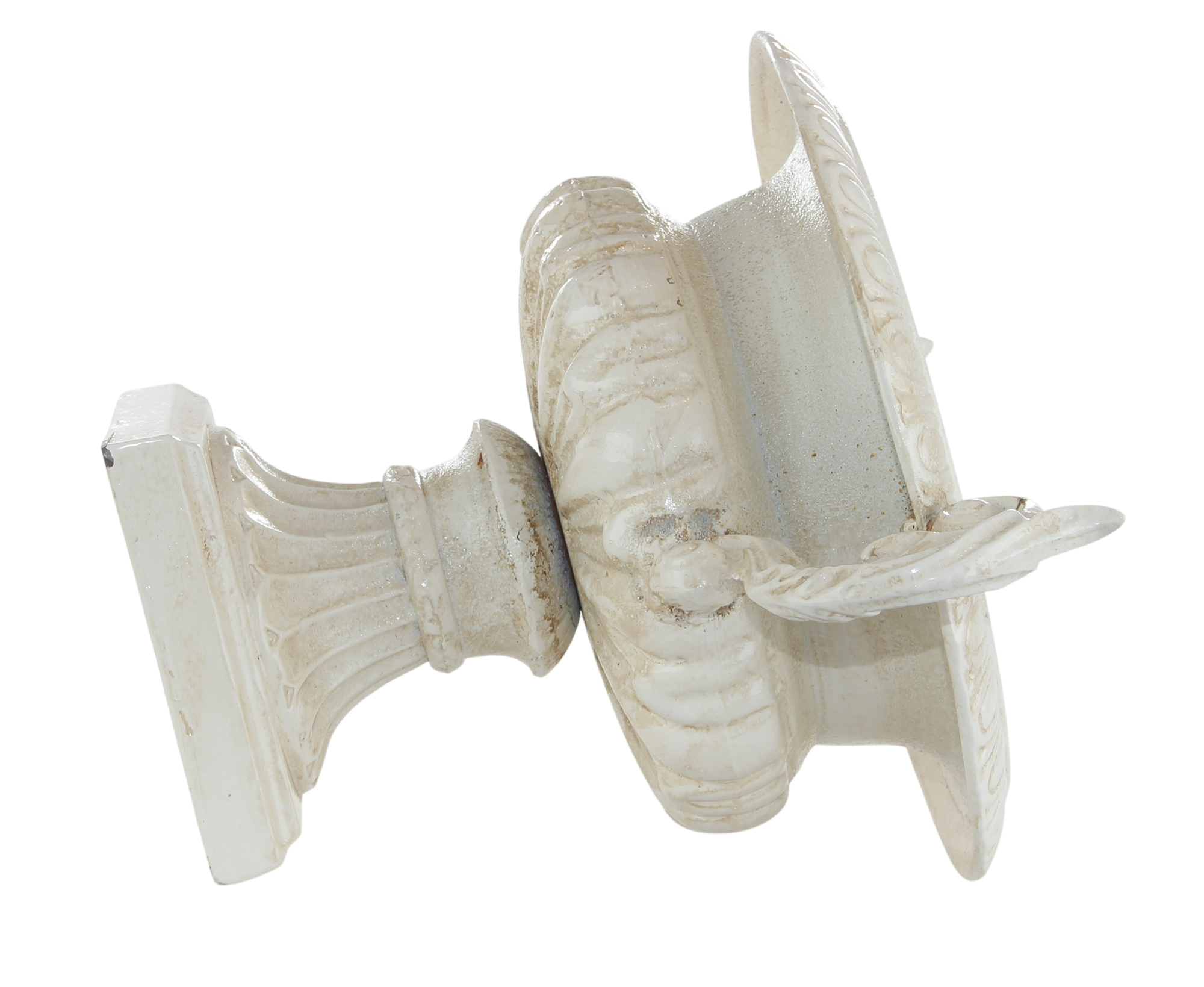 Medici Vase Pflanzschale Gusseisen weiß – Neoklassik Antik H 25 cm