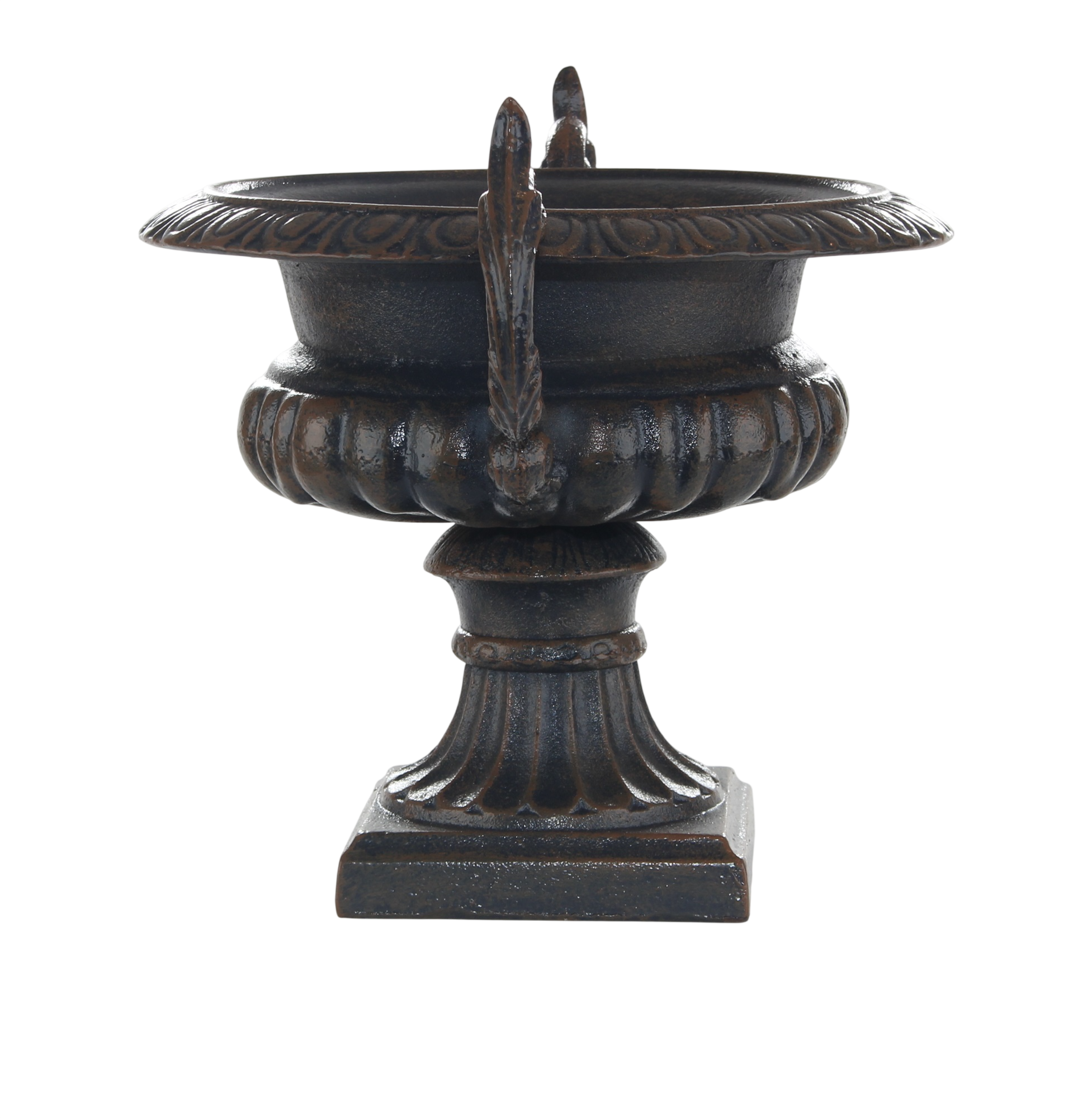 Medici Vase Pflanzschale Gusseisen Bronze-Braun – Neoklassik Antik H 25 cm