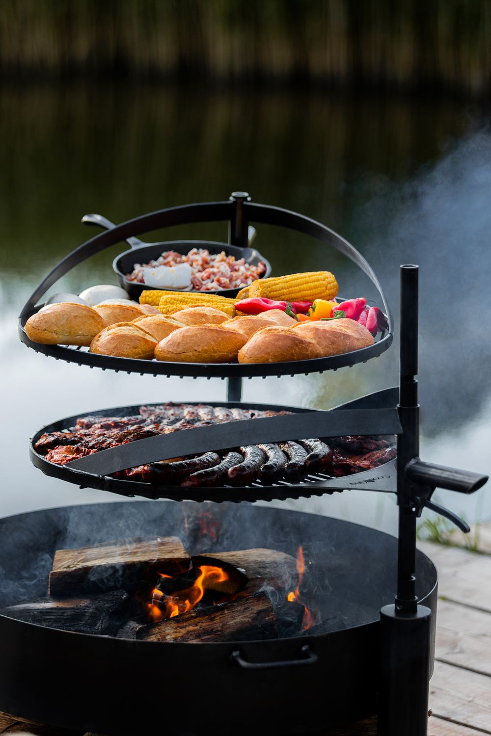 Grillrost D 60 cm für Feuerschale "Montana X" aus Stahl zum Befestigen am Mast