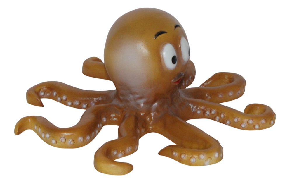 Lustige Oktopus-Figur Krake mit großen Augen Höhe 14 cm Dekofigur Gartenfigur aus Kunststoff