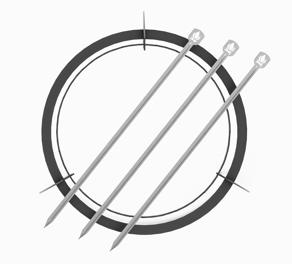 Hoher Spießring D 34 cm für Grillplatten mit 40 cm Öffnung – passend für Feuerschalen D 78 & 82 cm