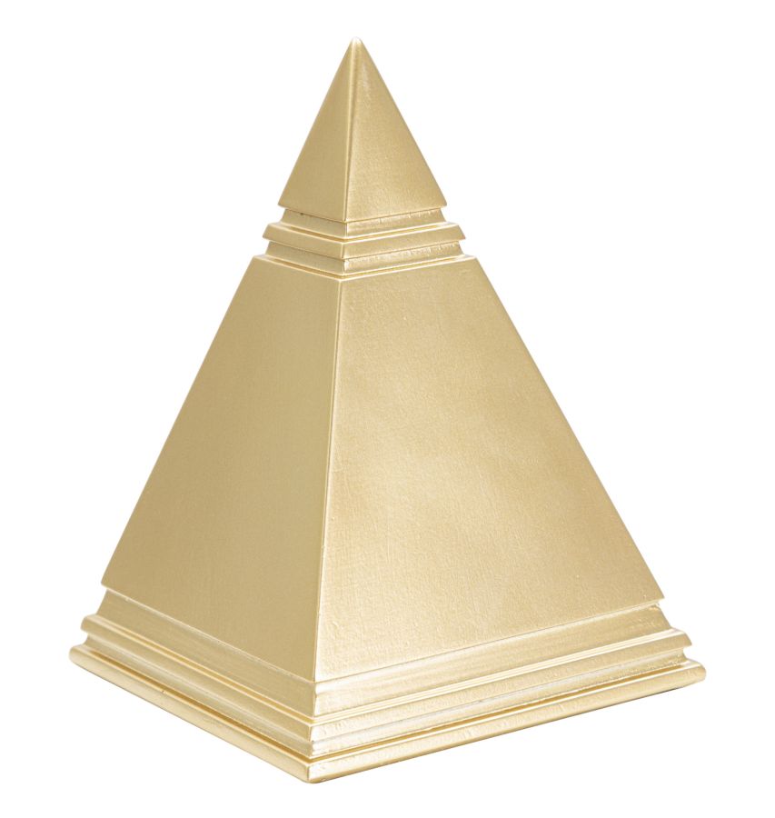 Pyramide Dekofigur Gold – Mauro Ferretti Polyresin H 15,5 cm