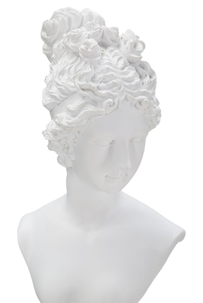 Dekofigur Büste klassische römische Frau auf Sockel Replikat Statue weiß H 35,5 cm