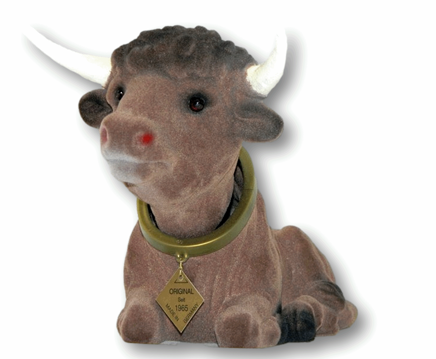 Wackel Figur Stier groß Wackelfigur H 17 cm liegend Dekofigur mit Wackelkopf