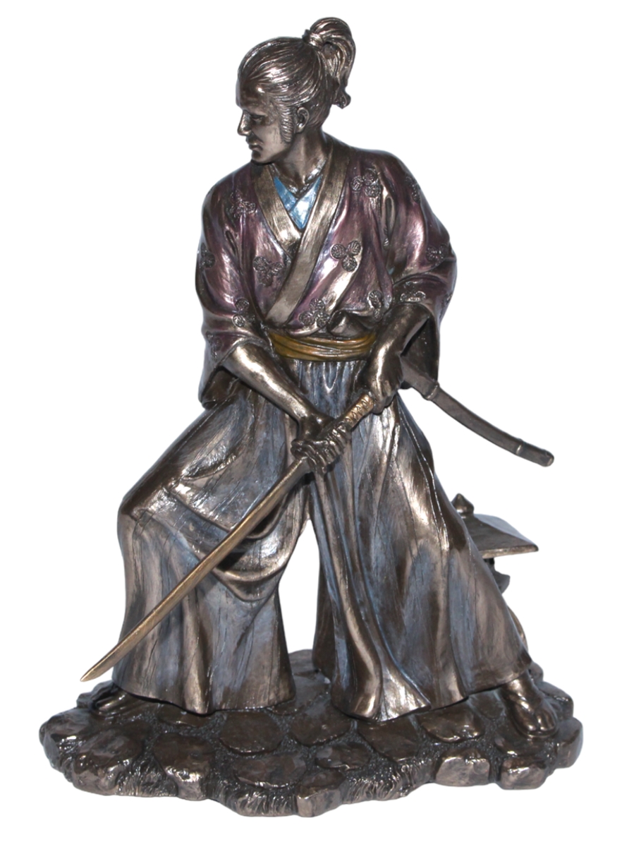 Set: Deko Figuren Samurai Art H 21-22 cm japanische Krieger im Kimono mit Schwertern