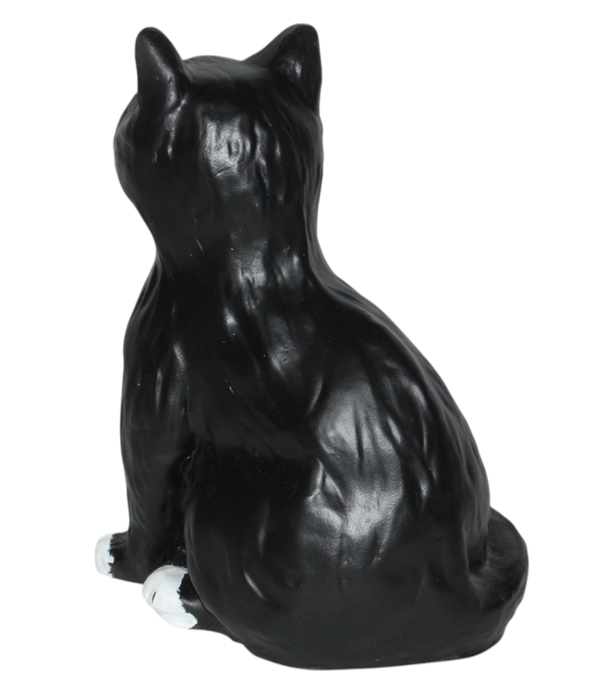 Dekorationsfigur Katze sitzend klein H 25 cm Tierfigur aus Kunstharz