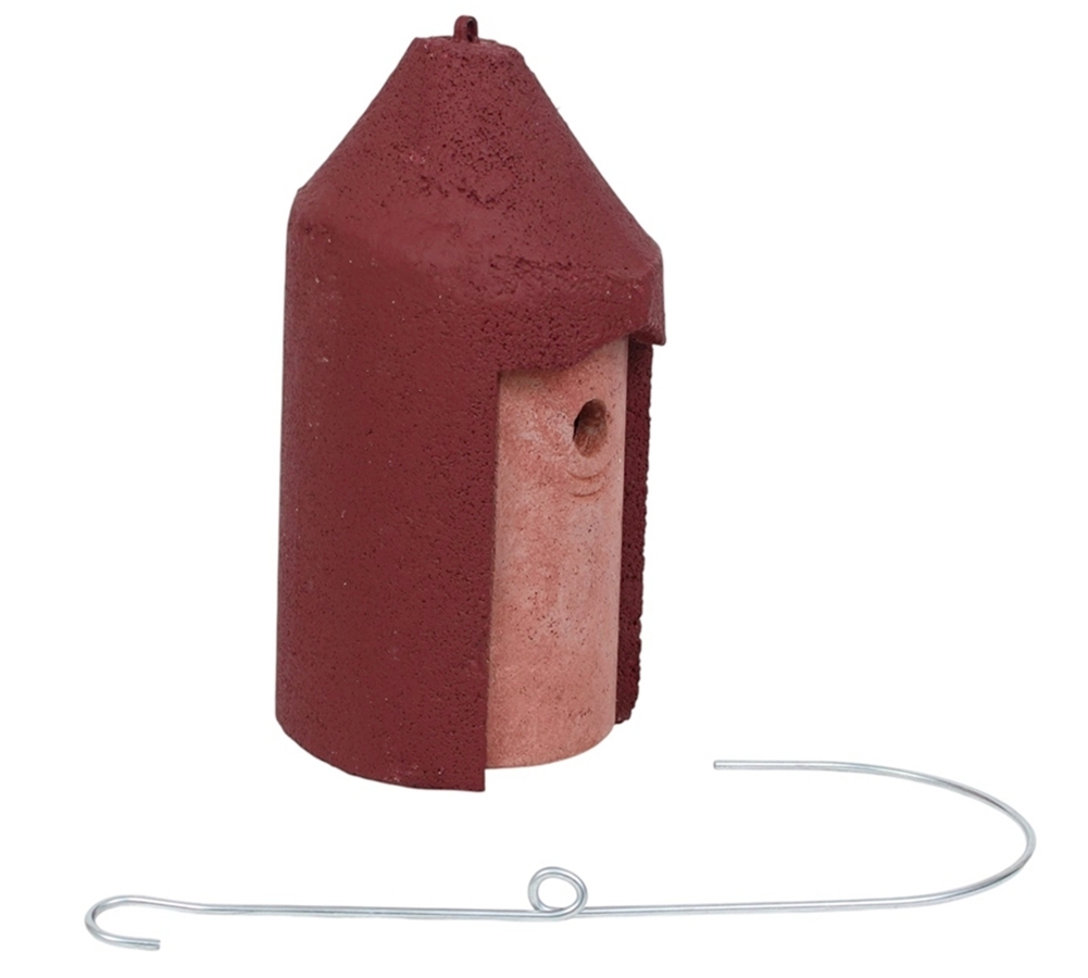 Naturschutzprodukt Nisthöhlen 2 Stück Typ 2M Rot Vogelhöhle freihängend FO Nisthilfe Flugloch 26 mm