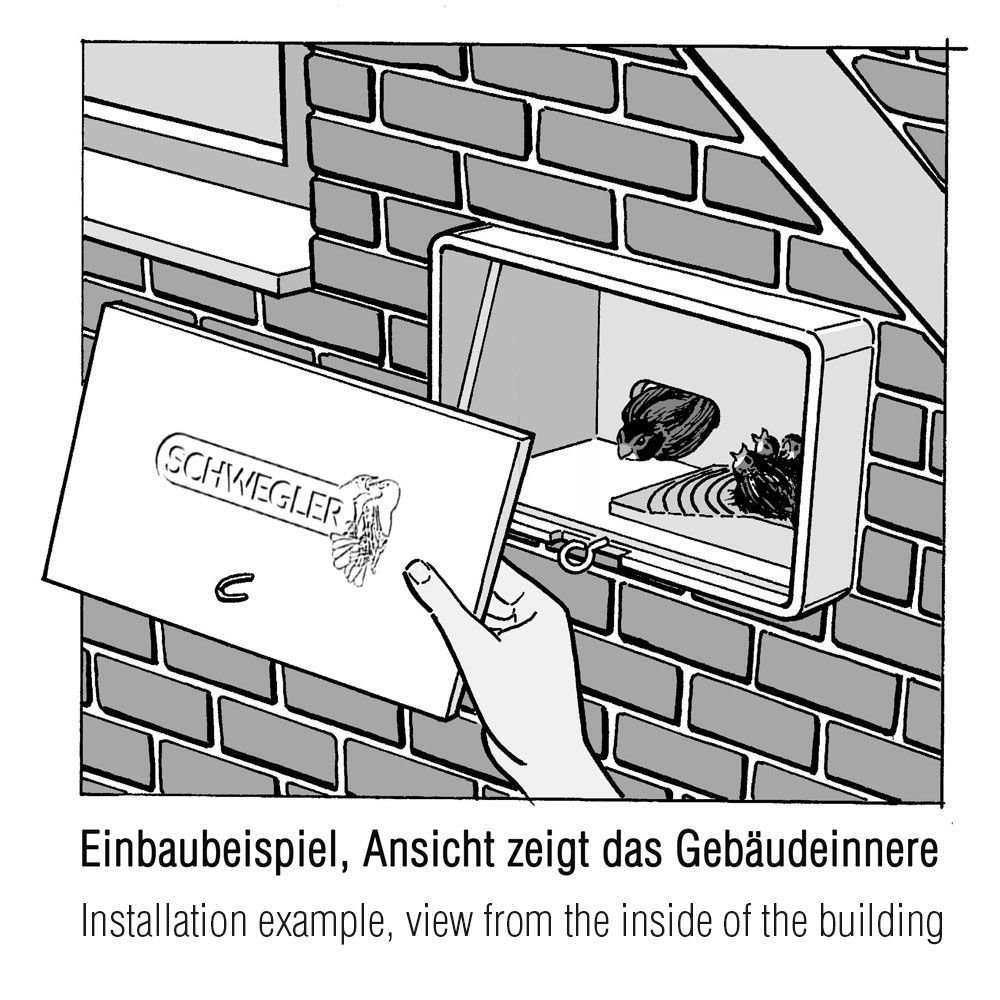 Naturschutzprodukt Mauersegler-Beobachtungskasten Nr. 15 mit Grundkasten und Nistmulde