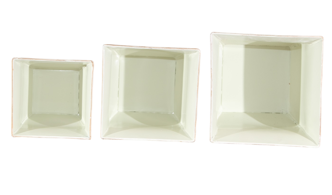Übertöpfe 3er-Set Metall – Rosenmotiv Landhaus Provence Stil Metalltöpfe H 12–15 cm