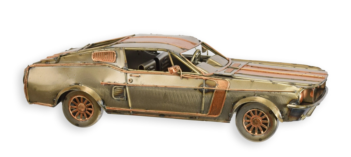 Blechauto Nostalgie Muscle Car bronzefarben Oldtimer Auto Modellauto L 32 cm aus Blech