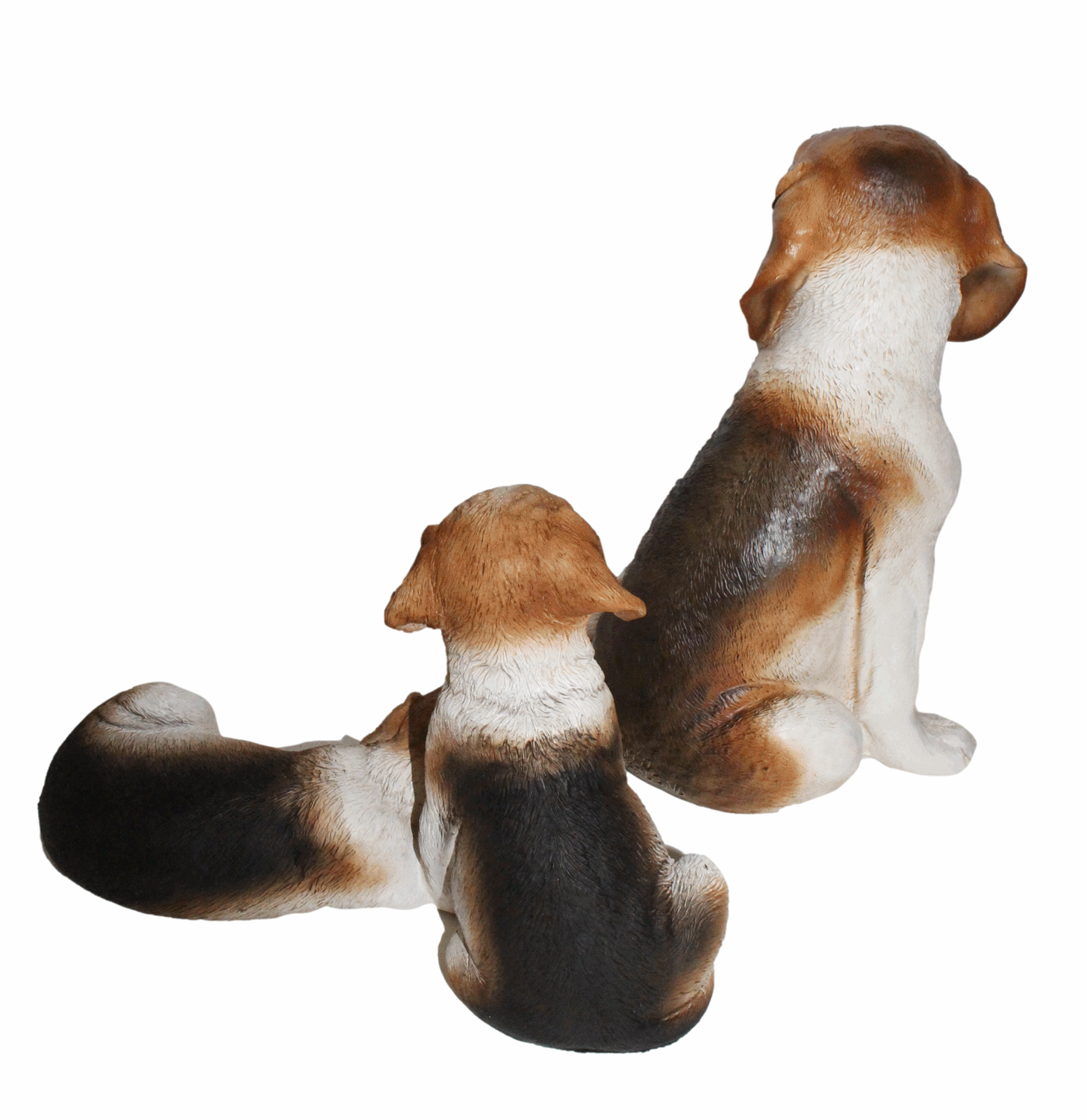 Deko Figur Hunde britische Beagle Welpen und Mutter Kollektion Castagna aus Resin H 20-31 cm